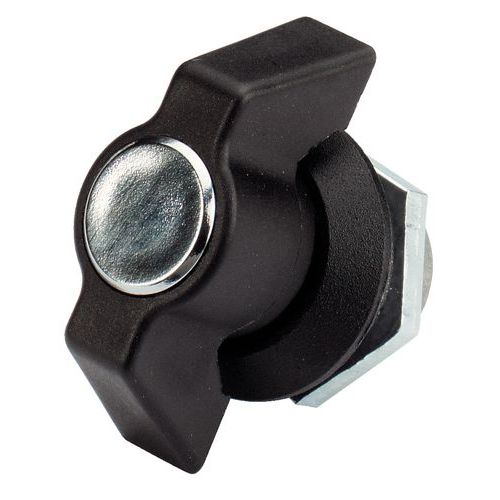 Motýlková rukojeť bez cylindrické vložky Odolný polyamidový knoflík. <br />Kompatibilní s plechem o tloušťce 1