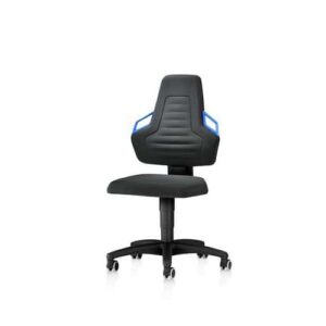 Dílenská židle Bimos Ergoconfort Supertec s měkkými kolečky Pracovní židle do laboratoře nebo dílny s ergonomickým sedákem a opěradlem.<br />Nastavitelné opěradlo zajišťuje permanentní kontakt se zády uživatele a tím uleví páteři a zádovým svalům.<br />Speciální potah Supertec je prodyšný