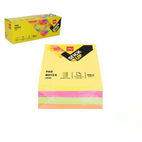 Bloček samolepící DELI kostka STICK UP 76 x 76mm NEON