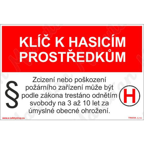 Klíč k hasicím prostředkům