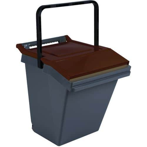 Nádoba na třídění odpadu Easytech 40 l hnědá/černá Tento koš má dvoudílné otevírací víko a rukojeť.<br />Rukojeti lze použít také k uzamčení víka.<br />Koše jsou stohovatelné.