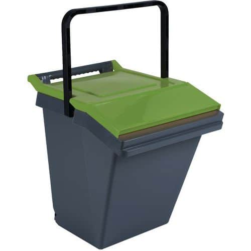 Nádoba na třídění odpadu Easytech 40 l zelená/černá Tento koš má dvoudílné otevírací víko a rukojeť.<br />Rukojeti lze použít také k uzamčení víka.<br />Koše jsou stohovatelné.