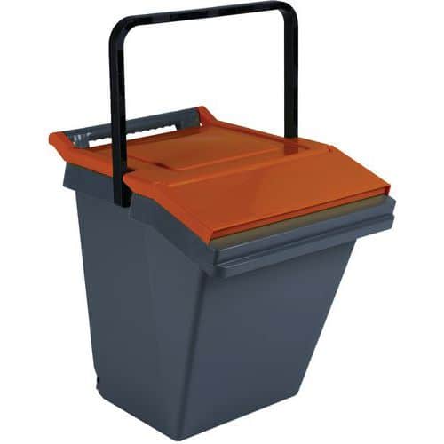 Nádoba na třídění odpadu Easytech 40 l oranžová/černá Tento koš má dvoudílné otevírací víko a rukojeť.<br />Rukojeti lze použít také k uzamčení víka.<br />Koše jsou stohovatelné.