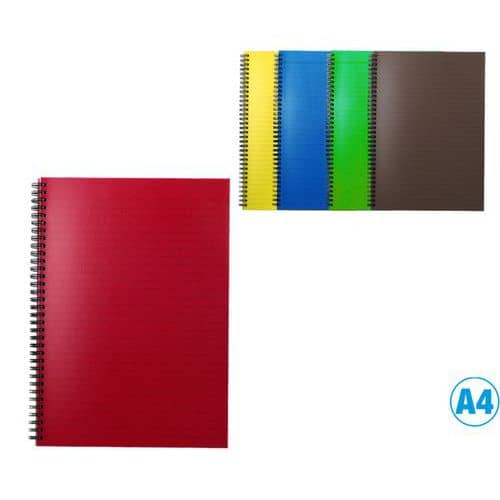 Blok TWIN WIRE s PP A4 80 listů Blok s barevnými plastikovými deskami z polypropylénu