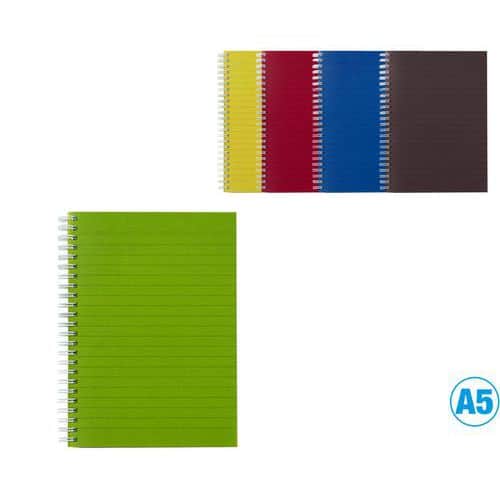 Blok TWIN WIRE s PP A5 80 listů Blok s barevnými plastikovými deskami z polypropylénu