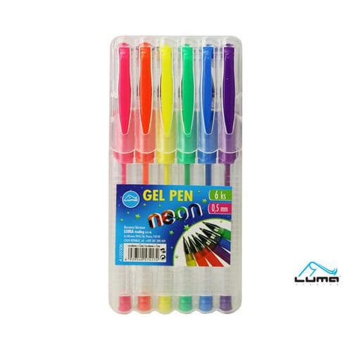 Gelové pero 6 barev NEON Hladké psaní