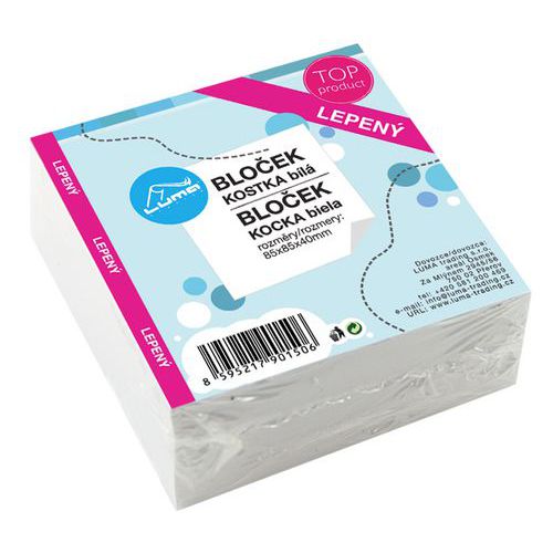 Bloček KOSTKA bílá 85 x 85 x40mm