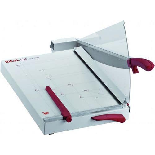 Řezačka Ideal 1046 Inovovaný model řezačky (původní model IDEAL 1043) pro formát do velikosti A3. S automatickým přítlakem stohu papíru pro precizní