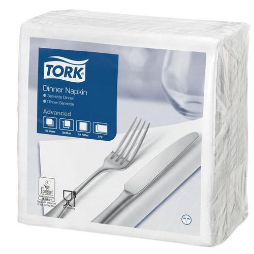 Papírové ubrousky Tork 2vrstvy 39 x 39 cm
