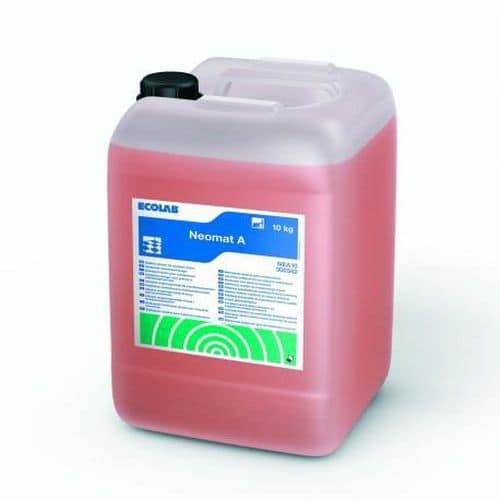 Vysoce alkalický přípravek nízkopěnivý pro podlahy NEOMAX A 10L Vysoce alkalický čisticí prostředek pro podlahové mycí automaty NEOMAX A 10l. Rychle a účinně rozpouští tuky
