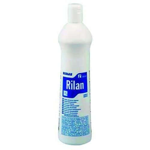 Tekutý jemně abrazivní čistící prostředek RILAN 750ml Tekutý jemně abrazivní prostředek pro šetrné vyčištění obtížně odstranitelného znečištění v kuchyňských provozech i v sanitární oblasti. Vhodný i pro citlivé povrchy jako sklokeramické varné desky