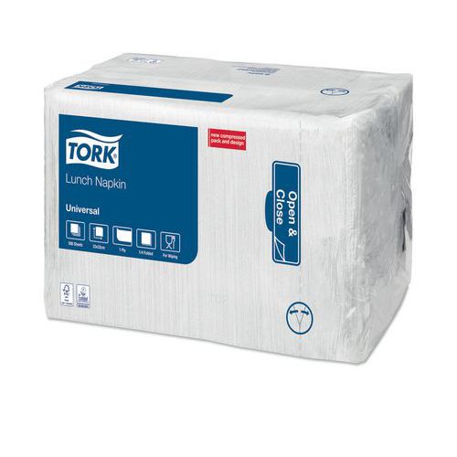 Papírové ubrousky Tork 1vrstva 33x33cm bílé