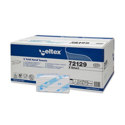 Papírové ručníky skládané Celtex V Smart bílá 2vrstvy