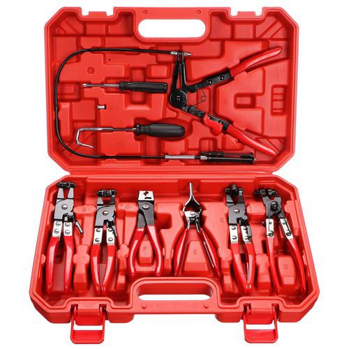 Sada kleští na hadicové spony MECHANIC HOSE CLAMP SET 9 SIXTOL Vše potřebné pro výměnu prvků hadicového systému<br />Robustní plastový kufr<br />Snadná manipulace<br />Pogumované rukojeti<br />Nástroje z odolné oceli<br />Výměna palivového potrubí