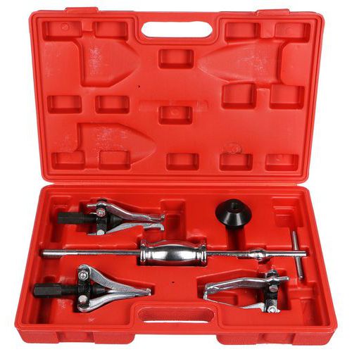 Sada 3-ramenných stahováků s rázovým kluzkým kladivem na ložiska MECHANIC PULLER SET 5 SIXTOL Snadné použití<br />Robustní materiál<br />Univerzální použití<br />Pevný kufřík pro přepravu a skladování<br />Demontáž ložisek ze slepých děr<br />Výměna ložisek<br />Materiál: ocel<br />Rozměr balení: 9 x 29 x 44