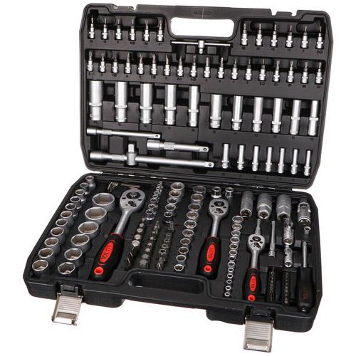 Gola sada TOOL SET 171 SIXTOL Sada obsahuje širokou škálu hlavic a bitů<br />Nářadí je uloženo v odolném plastovém kufru s kovovým zavíráním<br />Sada obsahuje malou