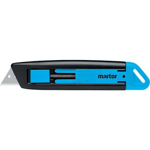 Bezpečnostní nůž Martor Secunorm Profi Bezpečnostní nůž Secunorm Smartcut je robustní nůž s ergonomickou hliníkovou rukojetí a výsuvnou čepelí.<br />Poloautomatický. <br />Pro všechny standardní řezné práce.<br />Čepel lze snadno vyměnit bez použití nářadí. <br />Pro praváky.