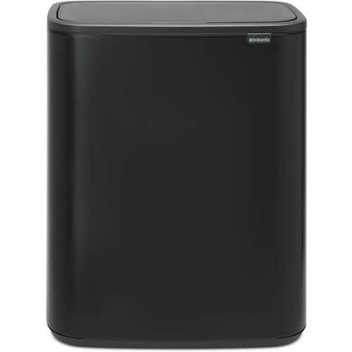 Odpadkový koš Touch BO 2 x 30 l matný černý Odpadkový koš vybavený víkem Touch pro tiché zavírání a lehké používání a 2 x 30L vložkami pro selektivní třídění.<br />Koš má prostorově úsporný design.<br />Velký vkládací otvor je praktický a ergonomický.<br />Vyjímatelné vložky usnadňují čištění koše.<br />Víko proti zápachu zabraňuje úniku nepříjemných pachů.<br />Snadné přemisťování díky držadlům.<br />Protiskluzové dno chrání podlahu a udržuje koš na místě.