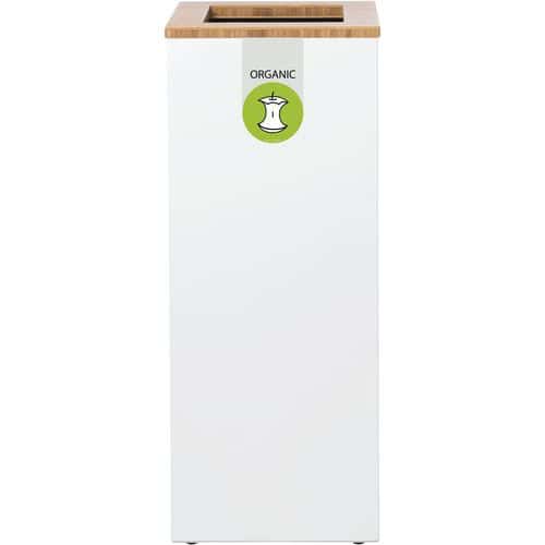 Třídicí stanice Lune Paxa Medium 34 l bílá/zelená Stanice pro selektivní třídění z pozinkované oceli s elegantním a odolným bambusovým otevíracím víkem