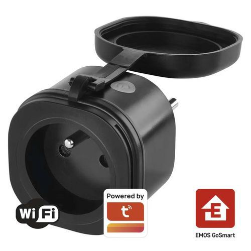 WiFi zásuvka GoSmart IP44 IP-3005F Dálkově ovládaná chytrá venkovní zásuvka pro vzdálené ovládání spotřebičů.<br />Možnost manuálního ovládání - zásuvku zapínáte nebo vypínáte stisknutím jediného tlačítka v aplikaci EMOS GoSmart.<br />Možnost automatické ovládání