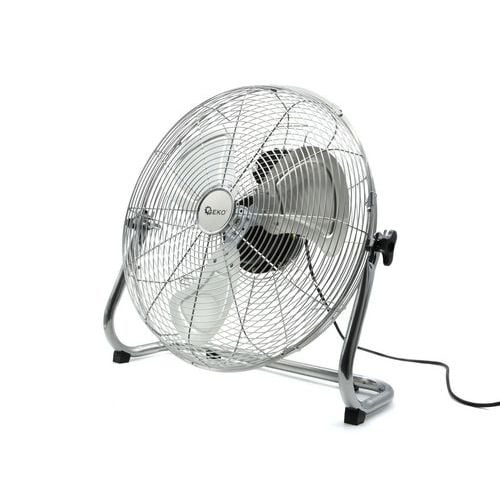 Podlahový ventilátor z nerezové oceli 50 cm GEKO Podlahový ventilátor se třemi rychlostními stupni.<br />Rychlost otáčení: až 1300 ot / min.<br />Masivní hliníkové vrtule.<br />Funkce rotace: vertikální - 120°.<br />Materiál: INOX ocel