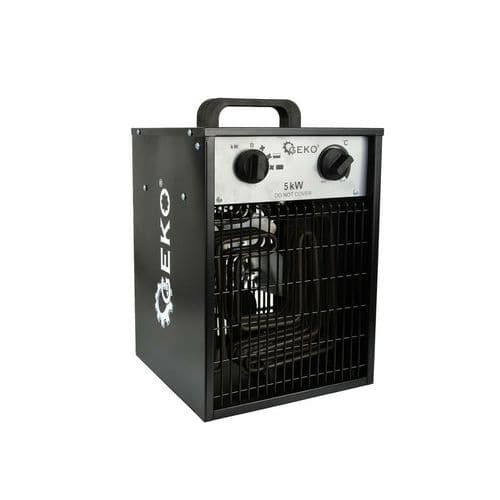 Elektrický ohřívač vzduchu s ventilátorem 5kW GEKO Přenosné ohřívače jsou určeny pro vytápění místností.<br />Většina z nich se používá pro vytápění výrobních hal