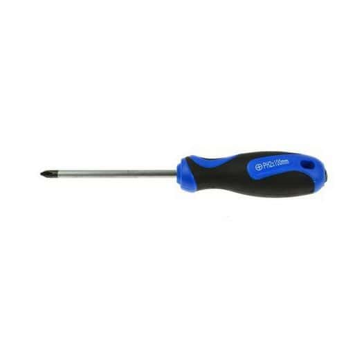 Křížový šroubovák ph 2 x 100mm GEKO Vyrobeno ze silné chrom vanadiové oceli<br />Magnetická špička<br />Rukojeť s praktickým otvorem k zavěšení<br />Rukojeť s měkkým úchopem ze dvou materiálů (plast + guma)