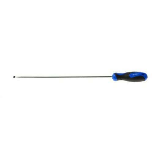 Plochý šroubovák 3 x 300mm GEKO Vyrobeno ze silné chrom vanadiové oceli<br />Magnetická špička<br />Rukojeť s praktickým otvorem k zavěšení<br />Rukojeť s měkkým úchopem ze dvou materiálů (plast + guma)