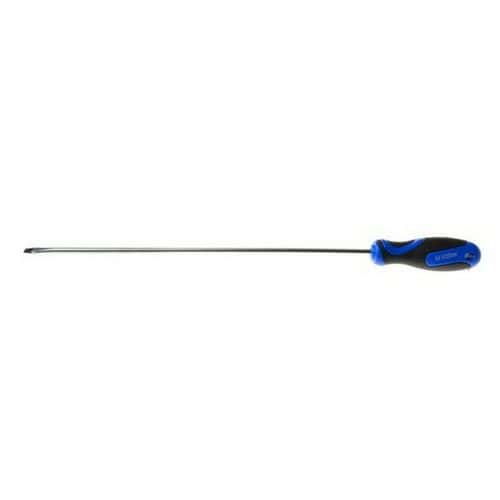 Plochý šroubovák 5 x 300mm GEKO Vyrobeno ze silné chrom vanadiové oceli<br />Magnetická špička<br />Rukojeť s praktickým otvorem k zavěšení<br />Rukojeť s měkkým úchopem ze dvou materiálů (plast + guma)