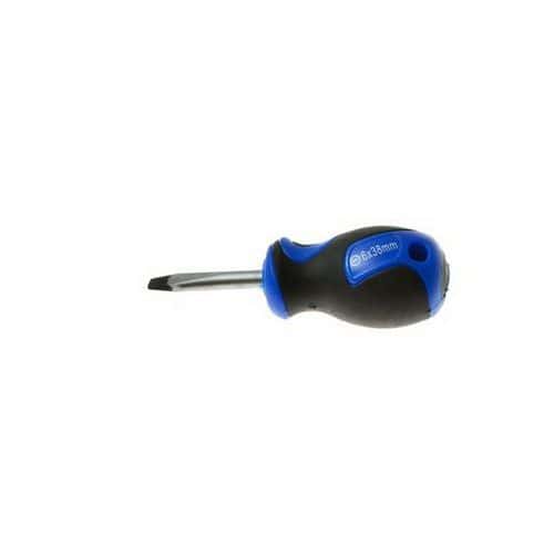 Plochý šroubovák 6 x 38mm GEKO Vyrobeno ze silné chrom vanadiové oceli<br />Magnetická špička<br />Rukojeť s praktickým otvorem k zavěšení<br />Rukojeť s měkkým úchopem ze dvou materiálů (plast + guma)