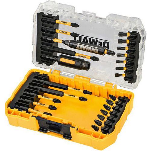 DeWALT DT70730T 25dílná sada torzních bitů FlexTorq Počet ks v balení: 25 ks<br />Balení: plastový box<br />Vhodné pro: rázové utahováky<br />Torzní šroubovací bity (25 mm): Pozidriv: Pz2 (x7)