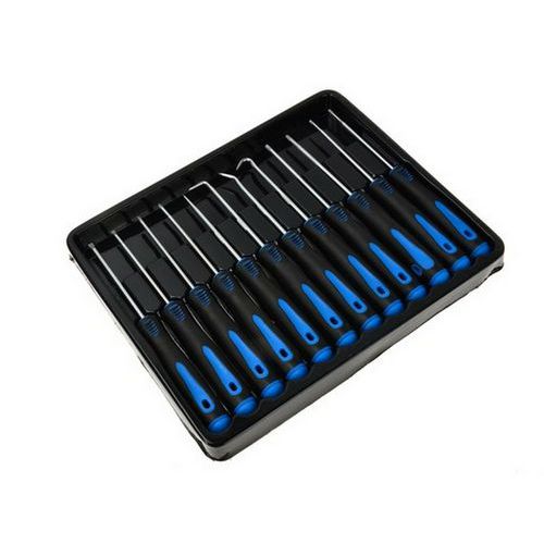 Sada háků a šroubováků 12ks GEKO Materiál: tepelně opracovaná uhlíková ocel<br />Počet kusů v sadě: 12<br />Celková délka: 165mm<br />2 ploché šroubováky: 2