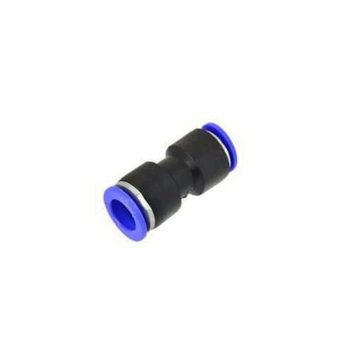 Pneumatická nástrčná spojka 12mm-10mm GEKO Pro připojení pružných pneumatických hadic<br />Redukce 10mm/12mm<br />Automatické blokování při zasunutí hadice do konektoru<br />Odemknutí po stisknutí modrého prstence<br />Typ: redukce<br />Otvor pro hadici: 8mm a 12mm<br />Materiál: polyuretan