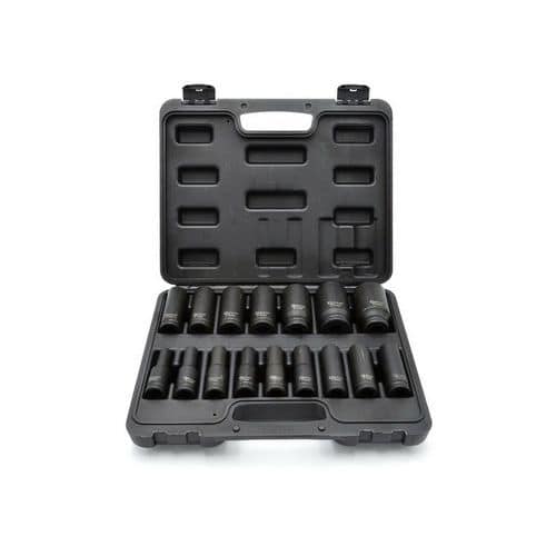 Sada 16 nástrčných rázových hlavic 1/2" 10-32mm GEKO