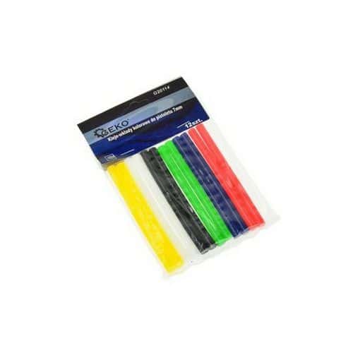 Tyčinky tavné pro lepící pistoli barevné 7mm 12ks GEKO Rozměry: 7mm<br />Balení: 12ks<br />Barva: barevné