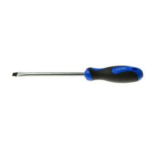 Plochý šroubovák 8 x 150mm GEKO Vyrobeno ze silné chrom vanadiové oceli<br />Magnetická špička<br />Rukojeť s praktickým otvorem k zavěšení<br />Rukojeť s měkkým úchopem ze dvou materiálů (plast + guma)