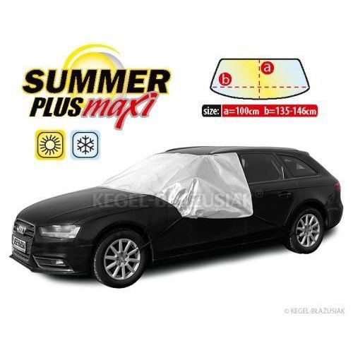 Plachta proti slunci čelního skla SUMMER PLUS MAXI SIXTOL Praktický kryt chránící čelní sklo zaparkovaného auta od usazování námrazy a ledu. <br />Výška: 100 cm.<br />Šířka: 135 až 145 cm.