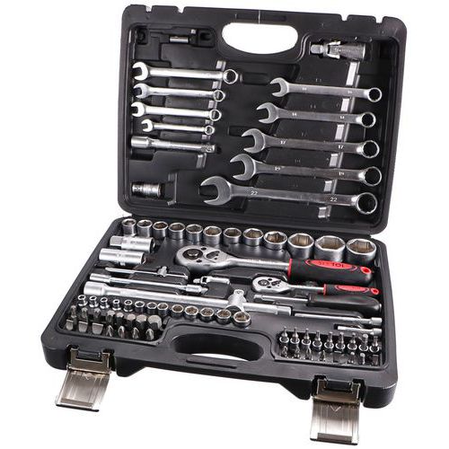 Gola sada TOOL SET 82 SIXTOL Nářadí je uloženo v odolném plastovém kufru s kovovým zavíráním<br />Sada obsahuje malou i velkou ráčnu<br />Nedílnou součástí sady jsou klíče na svíčky<br />Sada disponuje širokou škálou hlavic a bitů<br />Vhod vám příjdou očkoploché klíče nejpoužívanějších velikostí<br />17x sada bitů<br />15x 5/16 L bity 30mm<br />12x 1/2 nástrčné hlavice 14