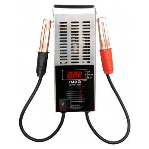 Digitální tester autobaterie YATO Kvalitní tester autobaterie s digitálním dosplejem pro snadné čtení naměřených hodnot.<br />čas: 10 s.<br />Konstrukce: LED.<br />Napětí: 8